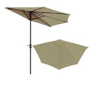 SMELEDFCFK Copertura di Ricambio per Ombrellone da Parete Mezzaluna Telo di Ricambio per Ombrellone da Giardino 2.7m 3.0m Tettuccio Superiore per Ombrello 5 Stecche(Light Brown,300cm/10ft)
