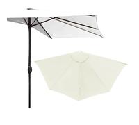 SMELEDFCFK Copertura di Ricambio per Ombrellone da Parete Mezzaluna Telo di Ricambio per Ombrellone da Giardino 2.7m 3.0m Tettuccio Superiore per Ombrello 5 Stecche(Beige,300cm/10ft)