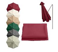 SMELEDFCFK Copertura di Ricambio per Ombrellone Decentrato, Telo di Ricambio per Ombrellone da Esterno Rotondo 300cm 350cm, Tettuccio Superiore per Ombrello 8 Costole(Burgundy,300cm(10ft))