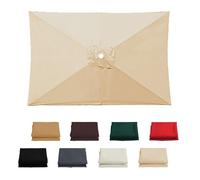 SMELEDFCFK Copertura di Ricambio per Ombrellone Rettangolare Telo di Ricambio per Ombrellone da Giardino 3×2m Baldacchino di Ricambio per Ombrellone da Esterno 6 Costole(Light Coffee)