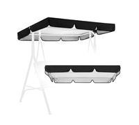 SMELEDFCFK Copertura Superiore per Dondolo da Giardino 2-3 Posti Tettuccio per Dondolo Impermeabile Tetto di Ricambio per Dondolo Hollywood Anti-UV Tessuto Oxford 210D(Black,190x132cm(75x52in))