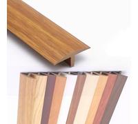 SMELEDFCFK Striscia di Transizione Autoadesiva per Soglia, Striscia di Transizione A Forma di T, Striscia di Soglia 90cm, Profilo di Transizione in PVC(Teak)