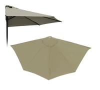 SMELEDFCFK Telo di Ricambio per Ombrellone A Mezzaluna Tessuto di Ricambio per Ombrellone Semicircolare 270/300cm Telo di Ricambio per Ombrellone 5 Costole per Mercato(Light Brown,10ft(300cm))