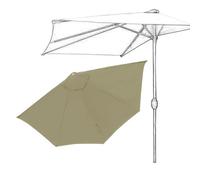 SMELEDFCFK Telo di Ricambio per Ombrellone Mezzaluna Copertura di Ricambio per Ombrellone 5 Costole 270cm 300cm Telo per Ombrellone per Spiaggia Giardino(Light Brown,300cm/10ft(5-Ribs))