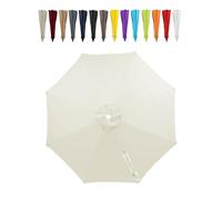 SMELEDFCFK Telo per Ombrellone di Ricambio 6/8 Stecche Telo di Ricambio per Ombrellone 2m 2.5m 2.7m 3.0m Copertura per Ombrellone da Giardino per Piscina Spiaggia(Beige,2m/6.5FT(6-Ribs))