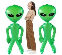 SMELEYOU 2 PC Gonfiabile Alieno 59.1 in Verde Divertente in PVC Fa esplodere Palloncini Alieni Giocattolo di Arredamento per Feste Anti-Foglio per Le Forniture per Feste di Compleanno di Halloween