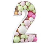 SMELEYOU Balloon Arch Stand, Numeri riempibili, Numeri di Cartone Riutilizzabile Numero 2 Falloon Farme del Marquee Light Up Numeri per Decorazioni per Feste di Nozze di Compleanno