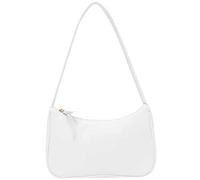 SMELEYOU Borsa a tracolla da donna in pelle PU retrò, borsa da donna bianca, 230 x 150 x 80 mm