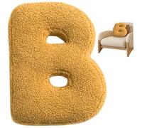 SMELEYOU Cuscino da lettere iniziale unica cuscini di lancio giallo unica cuscinetto educativo morbido cuscino per alfabeto inglese decorativo ideale per camera da vivaio