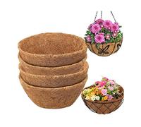 SMELEYOU Fodere rotonde per fioriere in cocco da appendere, per vasi da fiori da 35,5 cm, 4 pezzi, accessorio per la decorazione della casa