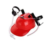 SMELEYOU Guzzler Casco per Bere Porta lattina Cappello da Bevitore con Cannuccia per Feste di Calcio Partita di Halloween Natale Divertimento (Rosso)