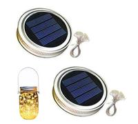 SMELEYOU Sostituzione della Luce Solare Top 2 PCS 2, 76 Pollici unità di Luce Solare con Stringa Fai -da -Te da 300 mAh Bianco da 30 a LED per Le luci del Barattolo di Muratore