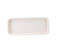 SMELEYOU Sottovaso per piante e fiori, in plastica, rettangolare, 30 cm, colore bianco crema, accessorio da giardino