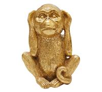 SMELEYOU Statuetta di scimmie in oro da 6 pollici con statua di scimmia in resina, decorazione per mensola, scrivania, decorazioni di scimmia dorata per la casa stile 2
