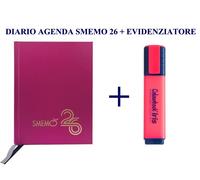SMEMORANDA ROSA 11,5X16 DIARIO AGENDA 2025/26 SMEMO + EVIDENZIATORE OMAGGIO