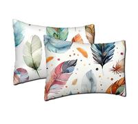 Smeraldo Cuscini da Esterno Impermeabili 50x80 cm Rettangolari Cuscino Grande Foglia Impermeabili Morbido Peluche Corto Copricuscini Federe per Primaverili Estate Giardino Divano Balcone Decor h-1308