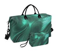 Smeraldo Luxury Fluid Travel Tote Bag Weekender Pernottamento Bag Gym Bag con Toiletry Bag per Escursioni Impermeabile, Fluido di lusso smeraldo, 1 size