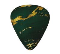 Smeraldo Verde intenso Toni della terra Marmo dorato,12 pezzi di plettri per chitarra, 3 plettri di diverso spessore per chitarra acustica, basso, ukulele
