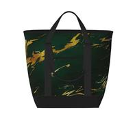 Smeraldo, verde intenso, toni della terra, marmo dorato,Borsa porta pranzo grande capacità isolata per donne e uomini, lavoro, picnic, viaggi
