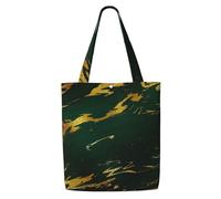 Smeraldo Verde intenso Toni della terra Marmo dorato,Borse della spesa riutilizzabili, borse per la spesa, borsa a tracolla in tela di grande capacità