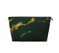Smeraldo verde intenso toni terra marmo oro, Borsa da toilette Borsa per trucco Borsa per cosmetici Borsa da toilette da viaggio portatile