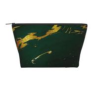 Smeraldo verde intenso toni terra marmo oro, Borsa da toilette Borsa per trucco Borsa per cosmetici Borsa da toilette da viaggio portatile