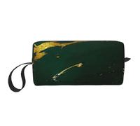 Smeraldo verde intenso toni terra marmo oro, Borsa per il trucco Borsa per cosmetici Borsa da toilette da viaggio portatile Borsa per trucco Organizer