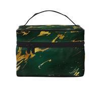 Smeraldo verde intenso toni terra marmo oro, Borsa per il trucco Borsa per cosmetici Borsa da viaggio portatile da viaggio Astuccio per matite