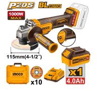 AMOLATRICE BRUSHLES 115 mm 20 V Include caricabatterie e 1 batteria 4 Ah
