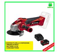 Smerigliatrice a Batteria Angolare Einhell TE- AG 18 115 kit Disco Flessibile