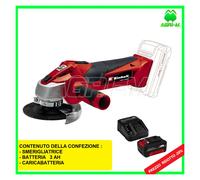 Smerigliatrice a Batteria Angolare Einhell TE- AG 18 115 kit Disco Flessibile