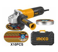 SMERIGLIATRICE ANGOLARE ELETTRICA 950W + VALIGETTA + 10 DISCHI 115 CON CUSTODIA