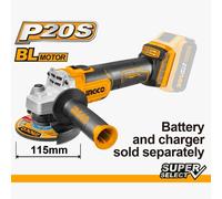 SMERIGLIATRICE ANGOLARE 115MM INGCO 20V BRUSHLESS CAGLI201158 SENZA BATTERIE