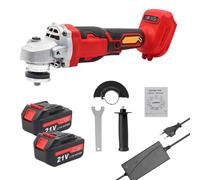 Smerigliatrice angolare 21V 125mm Utensile di rettifica elettrico con motore brushless per tagliare piastrelle lucidate, legno, pietra, acciaio, con due batterie da 1500 mAh
