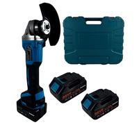Smerigliatrice Angolare a Batteria, 100/125mm Flex da 98V con 2 Batterie da 6.0Ah, Motore senza Spazzole Brushless 8500 giri/min, con Base di Ricarica e Valigetta