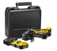 Stanley SFMCG700M2K-QW Mini Smerigliatrice 125mm + Batteria Brushless V20 Li-Ion 18V + Caricatore 2A + Valigetta