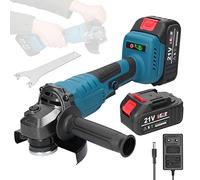 Smerigliatrice Angolare a Batteria 125, Weytoll 21V M14 Smerigliatrice Angolare Motore brushless con batterie 2 * 1300mAh per tagliare e lucidare piastrelle di ceramica, legno, pietra e acciaio