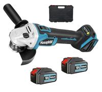Smerigliatrice Angolare a Batteria 125mm,Mulino angolare wireless con 2Batterie 5500mAh，Motore senza spazzole a 8500 giri/min,Adatto per il taglio di piastrelle, macinatura di pietre
