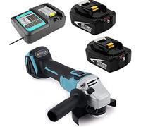 Smerigliatrice Angolare a Batteria 18V, 125mm Smerigliatrice Elettrica con 2x 5.5Ah Batteria e DC18RC Caricabatterie, Sostituzione per Makita Batteria, Per Molatura/Lucidatura/Taglio