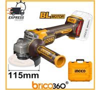 SMERIGLIATRICE ANGOLARE A BATTERIA 20V 115mm BRUSHLESS INGCO IN VALIGIA