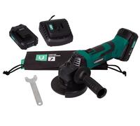 Smerigliatrice angolare a batteria 20V/115mm. Con 2 batterie 2.0Ah, disco ab...