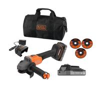 Smerigliatrice angolare a batteria BLACK+DECKER 115 mm con accessori BCG6L8D2S