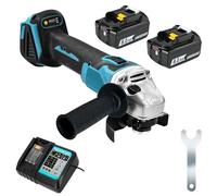 Smerigliatrice angolare a batteria, compatibile con Makita, 18 V, disco da 125 mm, con batteria da 8 mAh e caricatore DC18RC, 1 accessorio