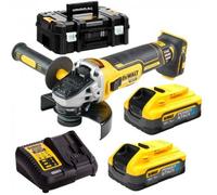 DEWALT - Smerigliatrice angolare a batteria, 18 V, con 2 batterie Powerstack da 18 V, 5 Ah