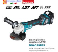 Smerigliatrice Angolare a Batteria MAKITA LXT 18V 2 batterie 5,0Ah Disco 115-125