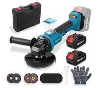 Smerigliatrice angolare a batteria Trsaow con 2 batterie da 4000 mAh, motore brushless da 800 W, 3 velocità e display LCD, 3 dischi abrasivi per metallo, pietra
