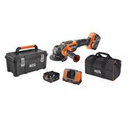 AEG BEWS18-115BLPX2-502TB Smerigliatrice Batteria 18V 2x5,0Ah 115mm Brushless