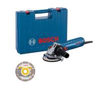 Bosch Professional Smerigliatrice angolare a filo GWS 12-125 (Ø disco: 125 mm, 1200 W pot., protez. riavvio accidentale, incl. 1 disco diam., impugn. suppl., cuffia prot., dado serr., valigetta prof.)