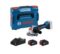 Bosch Professional 18V System Smerigliatrice angolare a batteria con X-LOCK GWX 18V-8 (incl. 2 batterie GBA 18V 4.0Ah, caricabatterie rapido GAL 18V-40, impugnatura supplementare, L-BOXX 136)