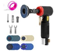 Smerigliatrice Angolare, Carteggiatrice, Mini Levigatrice- Mini Smerigliatrice Pneumatica con Mandrino a Pinza da 6 mm e 3 mm e Set di 20 Dischi a Cambio Rapido da 2 Pollici